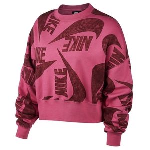 Nike Icon Print Fleece Crew Sweatshirt